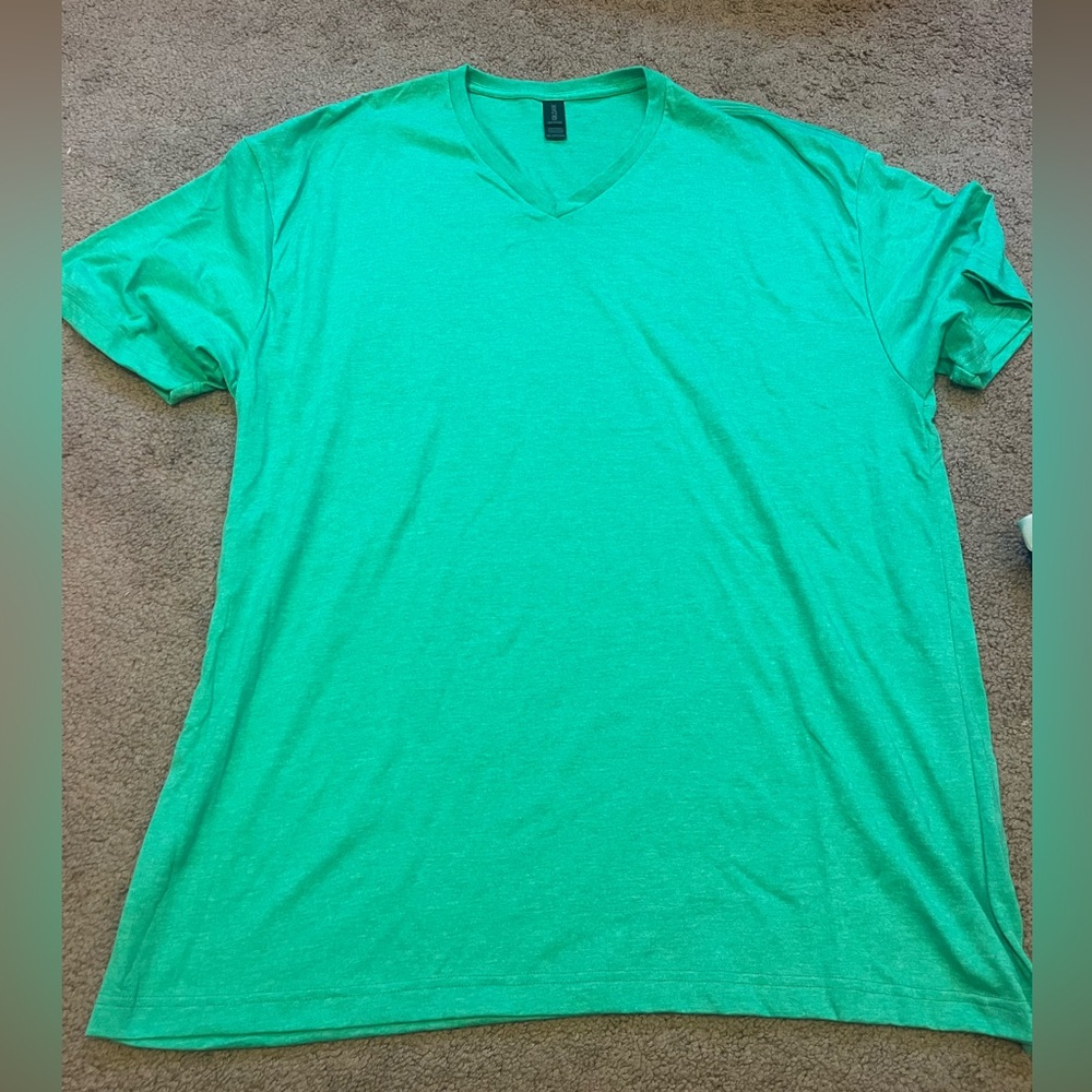 Never worn Men's V-Neck T-Shirt in Bright Mint Green 2XL